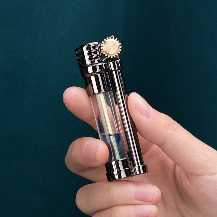 Briquet à pétrole rechargeable à réservoir transparent style Steampunk - image 2