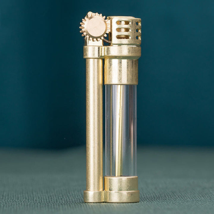 Briquet à pétrole rechargeable à réservoir transparent style Steampunk - Bronze - image 5