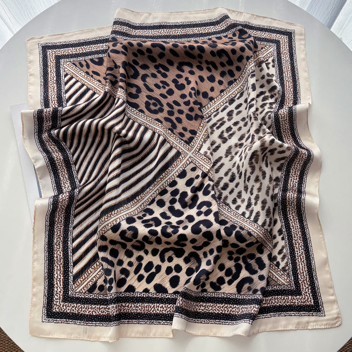 Foulard carré en soie à motifs variés rétro pour femme - image 7