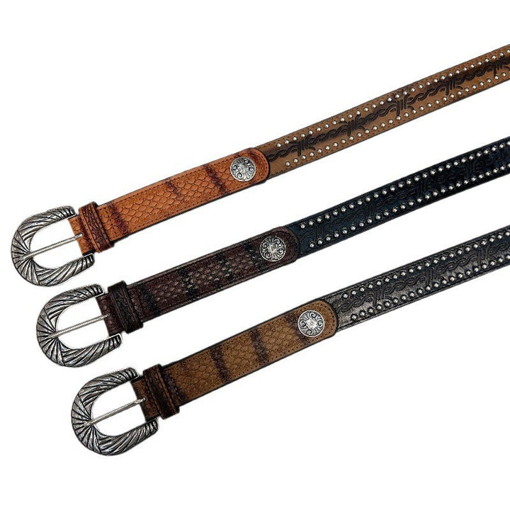 Ceinture serpentine rétro argentée à boucle aiguille pour femme - image 0
