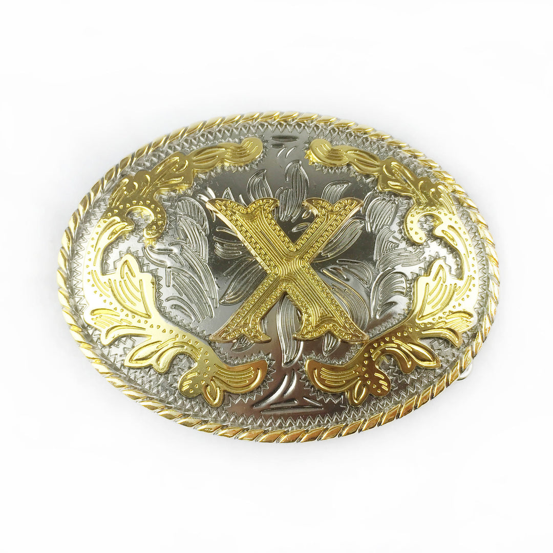 Ceinture en cuir pour homme avec boucle ovale dorée sculptée en lettres - image 24