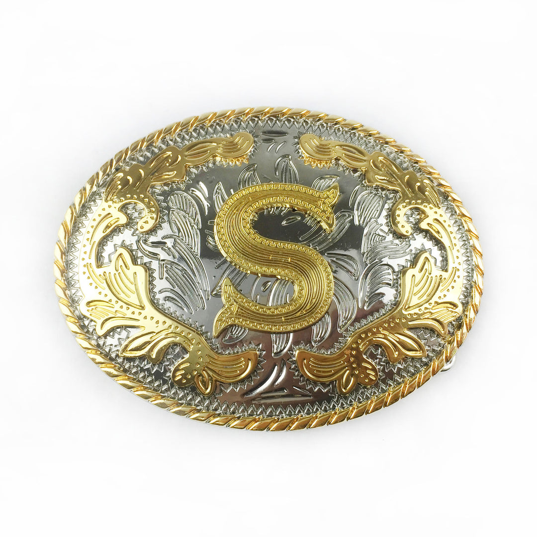 Ceinture en cuir pour homme avec boucle ovale dorée sculptée en lettres - S - Sans ceinture - image 21