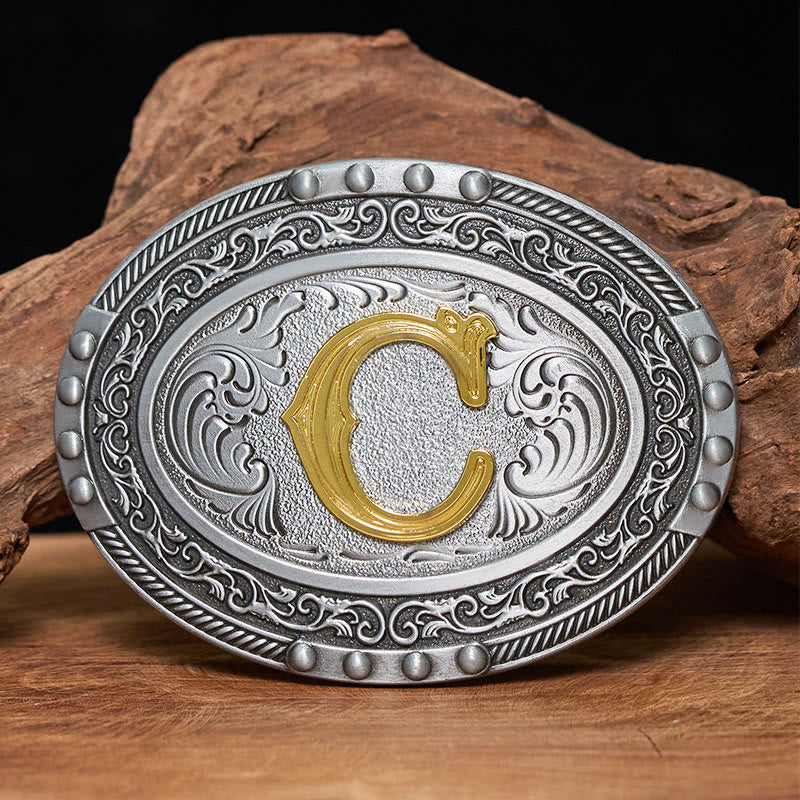 Ceinture en cuir pour homme, argentée, noire, ovale, avec boucle dorée. - C - Sans ceinture - image 2