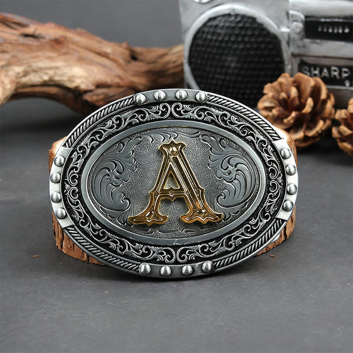 Ceinture en cuir pour homme, argentée, noire, ovale, avec boucle dorée. - UN - Sans ceinture - image 10