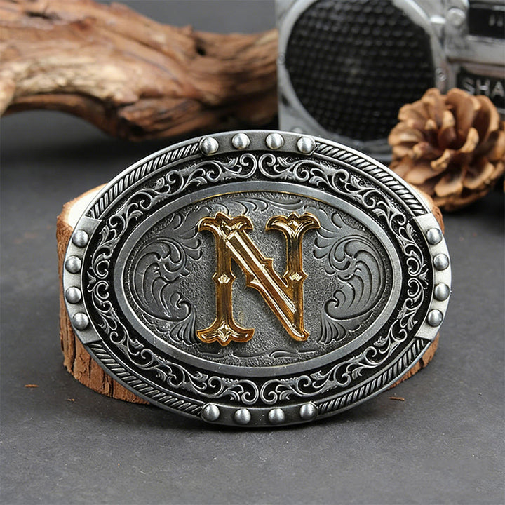 Ceinture en cuir pour homme, argentée, noire, ovale, avec boucle dorée. - N - Sans ceinture - image 21