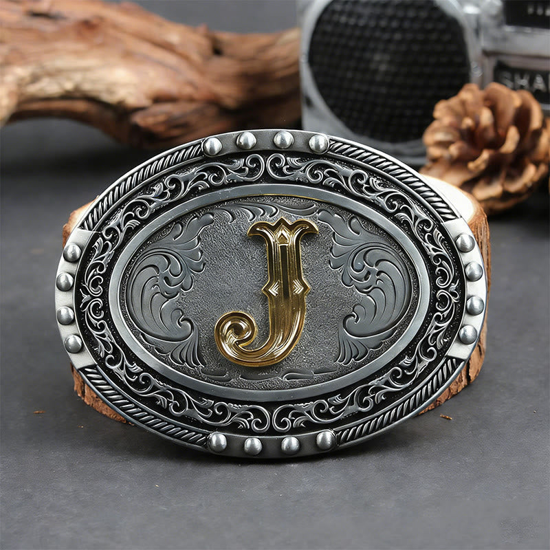 Ceinture en cuir pour homme, argentée, noire, ovale, avec boucle dorée. - J - Sans ceinture - image 17