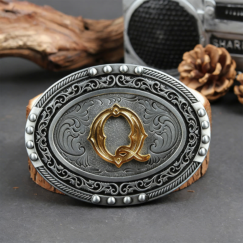 Ceinture en cuir pour homme, argentée, noire, ovale, avec boucle dorée. - Q - Sans ceinture - image 24