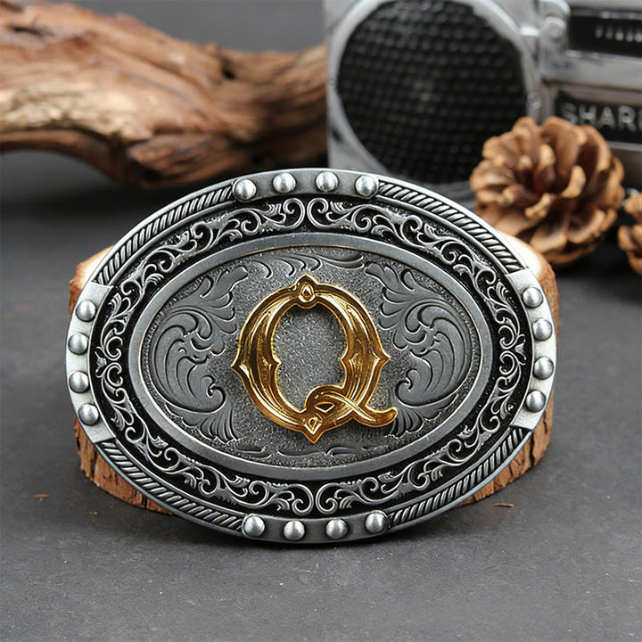 Ceinture en cuir pour homme, argentée, noire, ovale, avec boucle dorée. - Q - Sans ceinture - image 24