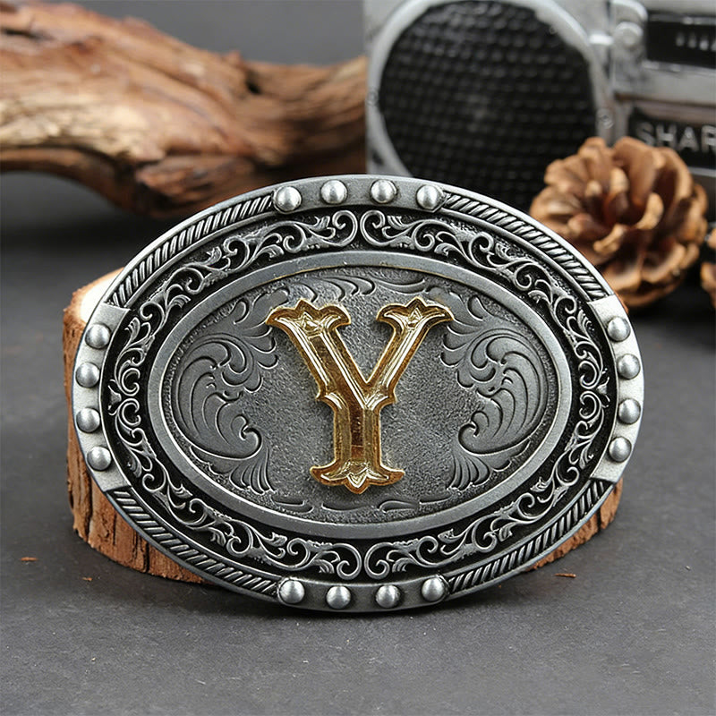 Ceinture en cuir pour homme, argentée, noire, ovale, avec boucle dorée. - Y - Sans ceinture - image 32