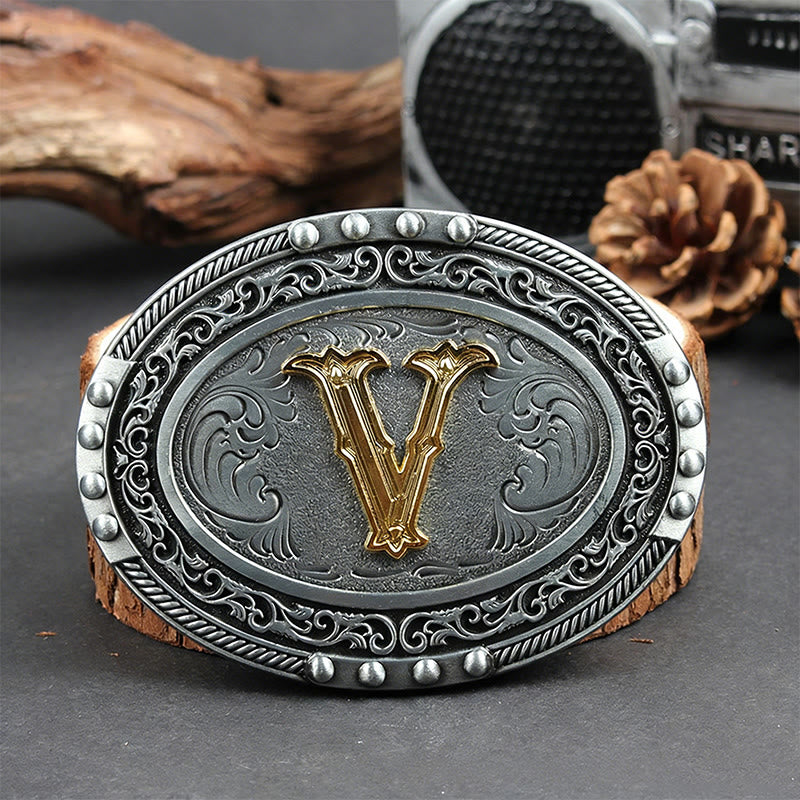Ceinture en cuir pour homme, argentée, noire, ovale, avec boucle dorée. - V - Sans ceinture - image 29