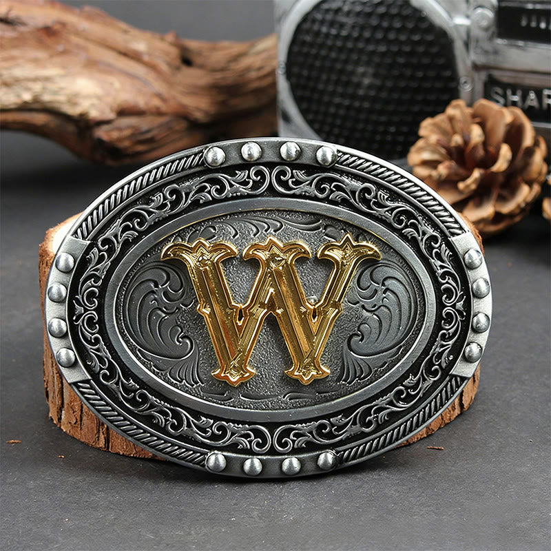 Ceinture en cuir pour homme, argentée, noire, ovale, avec boucle dorée. - W - Sans ceinture - image 30
