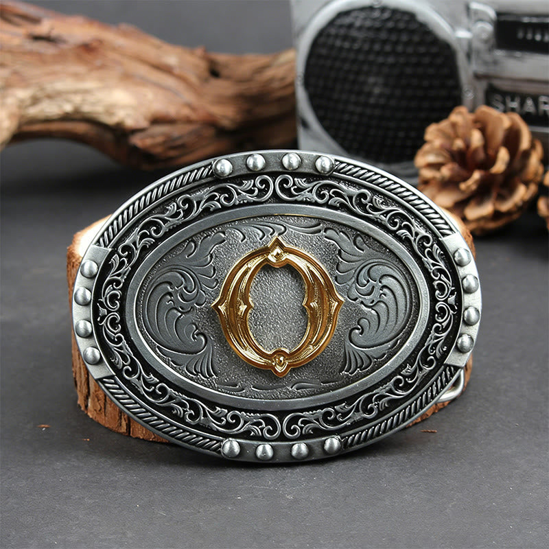 Ceinture en cuir pour homme, argentée, noire, ovale, avec boucle dorée. - O - Sans ceinture - image 22