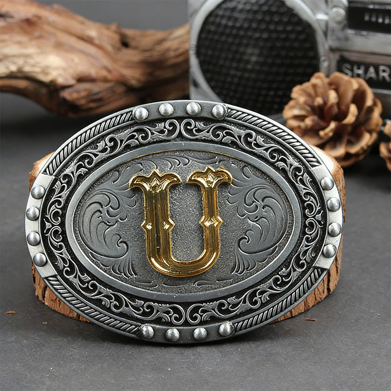 Ceinture en cuir pour homme, argentée, noire, ovale, avec boucle dorée. - U - Sans ceinture - image 28