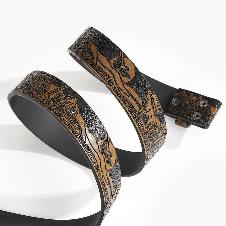 Ceinture en cuir à faire soi-même, motif faune western, sans boucle. - image 2