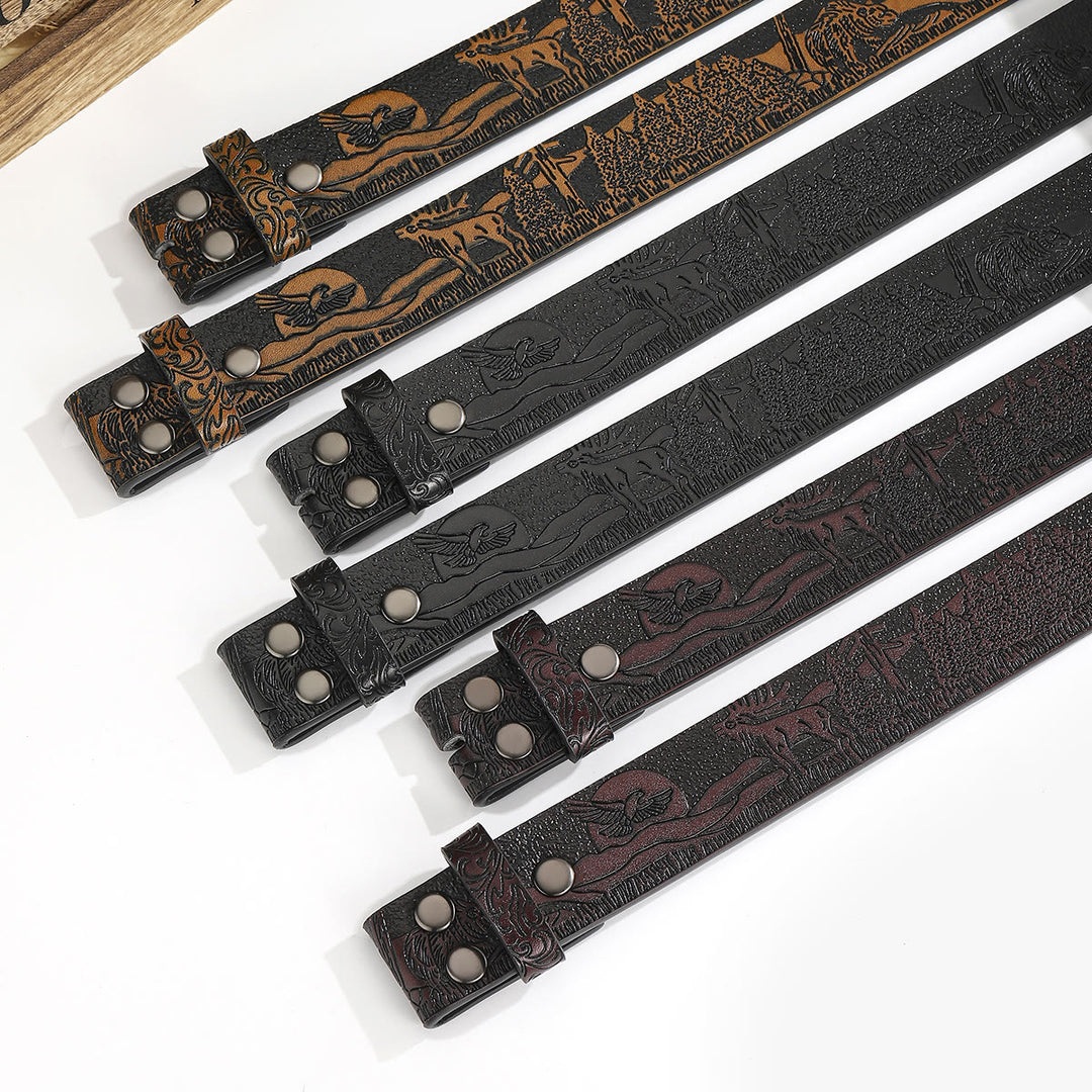 Ceinture en cuir à faire soi-même, motif faune western, sans boucle. - image 0