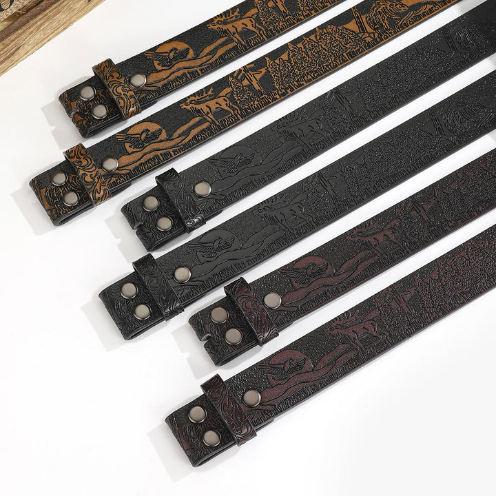 Ceinture en cuir à faire soi-même, motif faune western, sans boucle. - image 0