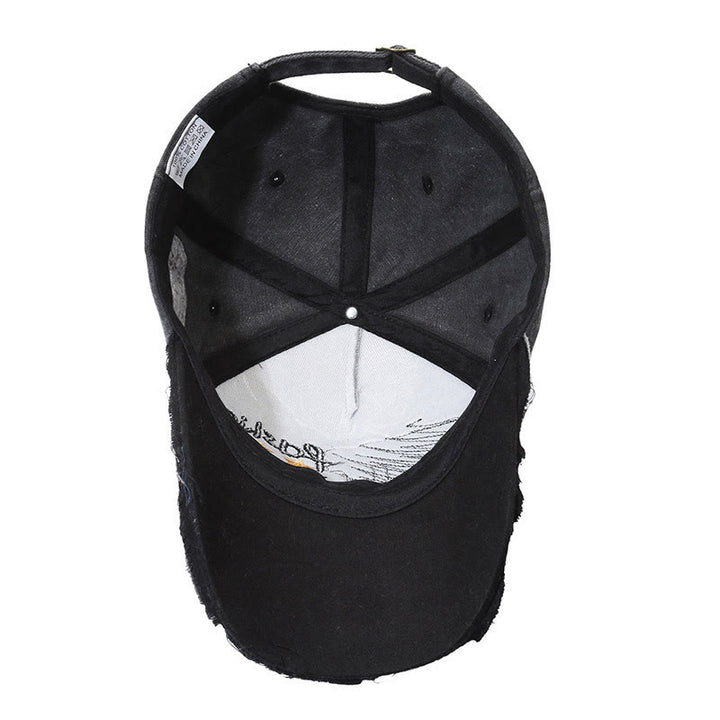 Casquette de baseball multicolore en denim délavé avec broderie étoile. - image 4