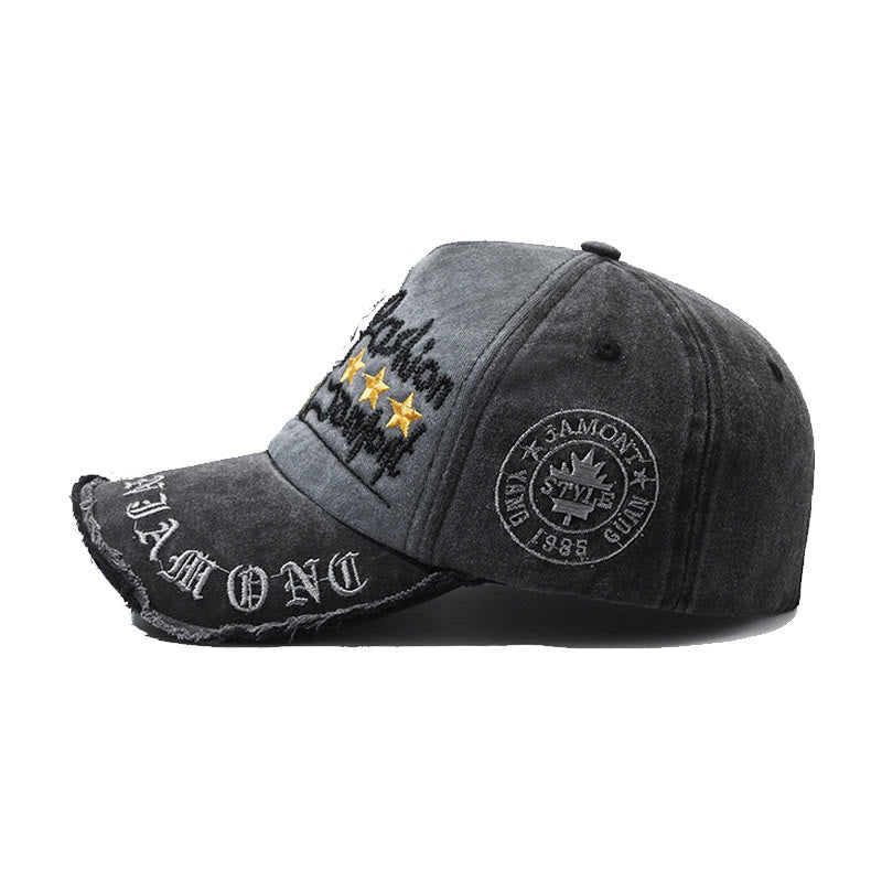 Casquette de baseball multicolore en denim délavé avec broderie étoile. - image 2