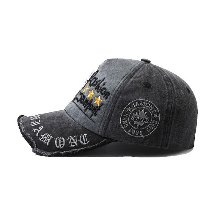 Casquette de baseball multicolore en denim délavé avec broderie étoile. - image 2