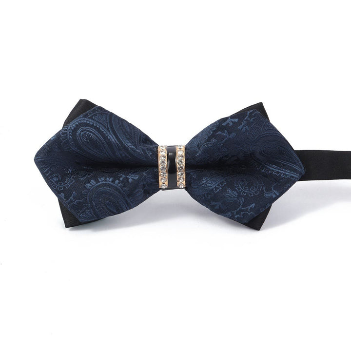 Nœud papillon pour homme, disponible en plusieurs motifs et tissus unis. - Bleu - image 0