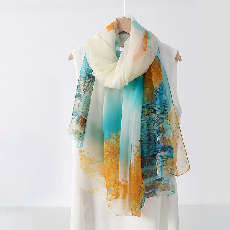 Écharpe légère et fluide à imprimé floral pour femme, idéale en toute saison - image 16