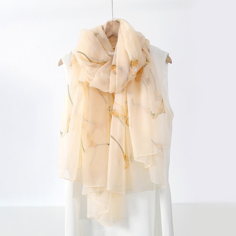 Écharpe légère et fluide à imprimé floral pour femme, idéale en toute saison - image 5