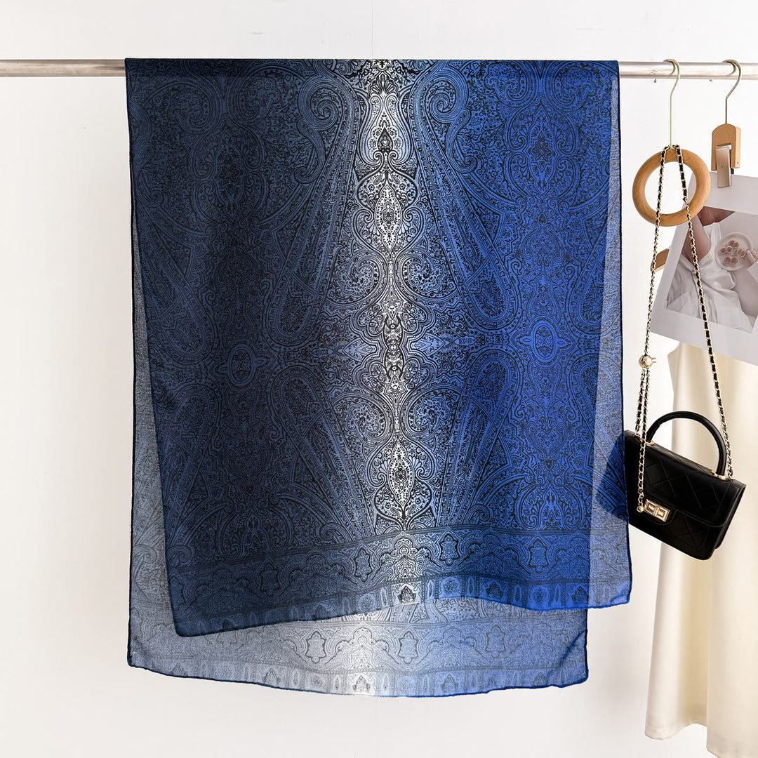 Écharpe légère et transparente à imprimé cachemire vintage pour femme - image 3