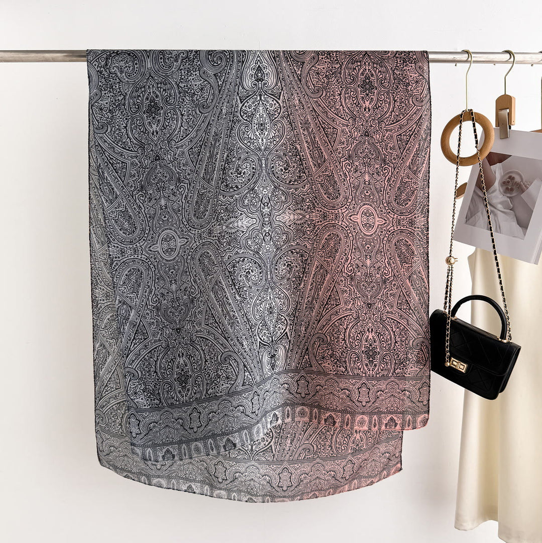 Écharpe légère et transparente à imprimé cachemire vintage pour femme - image 5
