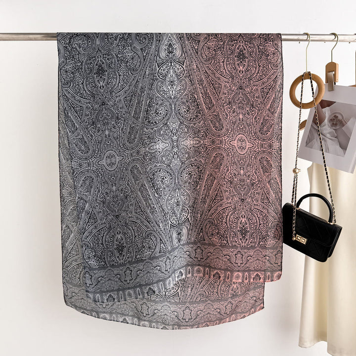 Écharpe légère et transparente à imprimé cachemire vintage pour femme - image 5