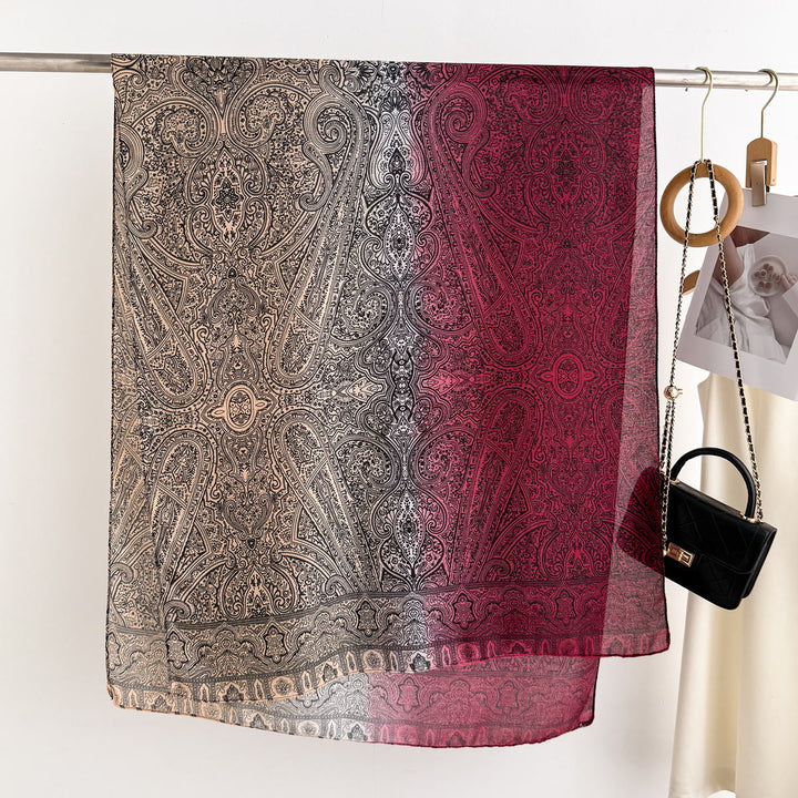 Écharpe légère et transparente à imprimé cachemire vintage pour femme - image 1