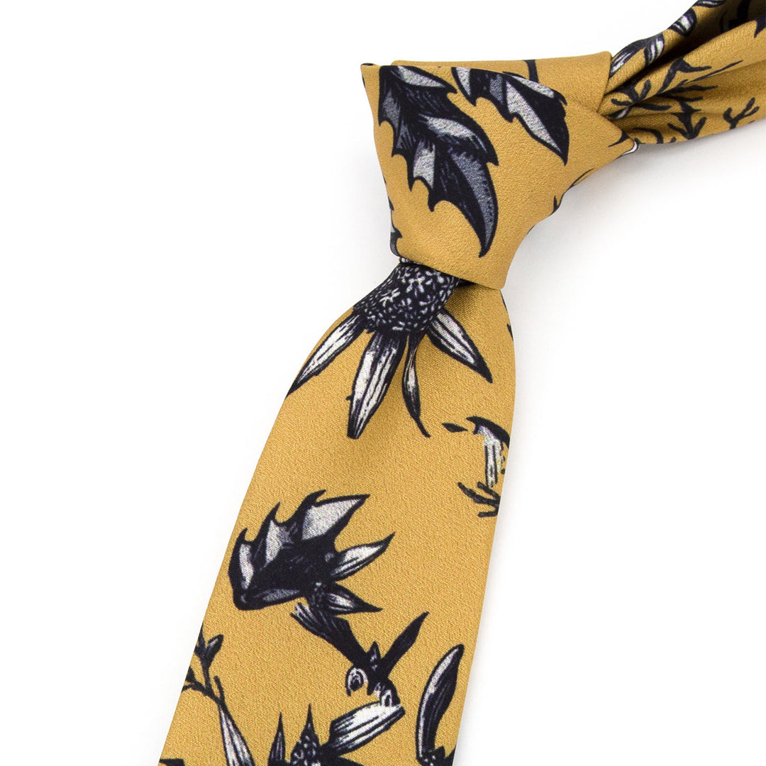 Cravate large pour homme, style rétro intemporel, à imprimé floral - image 14
