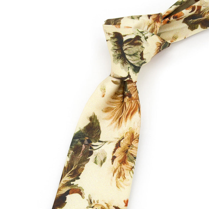 Cravate large pour homme, style rétro intemporel, à imprimé floral - image 2