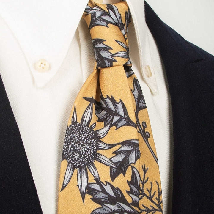 Cravate large pour homme, style rétro intemporel, à imprimé floral - Orange - image 12