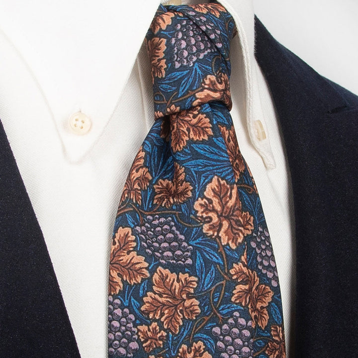 Cravate large pour homme, style rétro intemporel, à imprimé floral - Marine - image 3