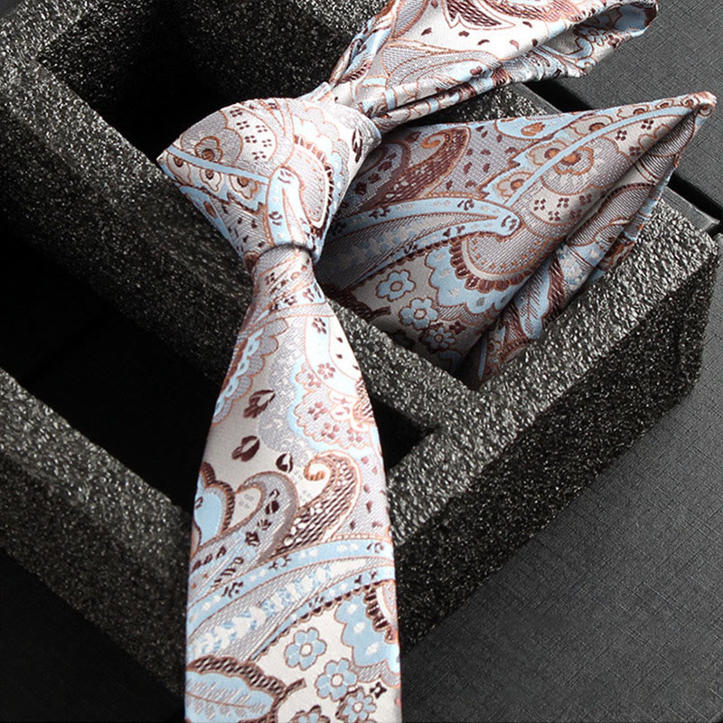 Ensemble de 2 pièces pour homme : cravate et pochette en tissu cachemire orné - Style n° 3 - image 5