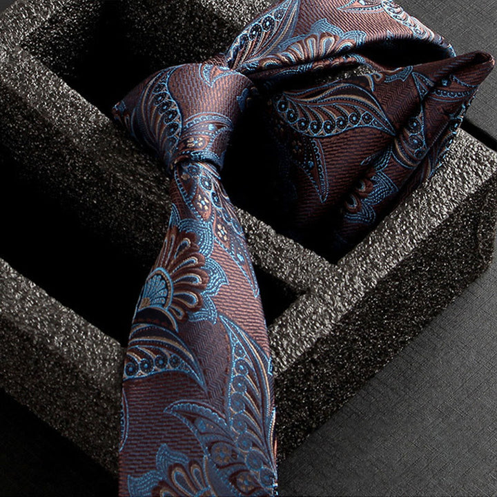 Ensemble de 2 pièces pour homme : cravate et pochette en tissu cachemire orné - Style n° 4 - image 6