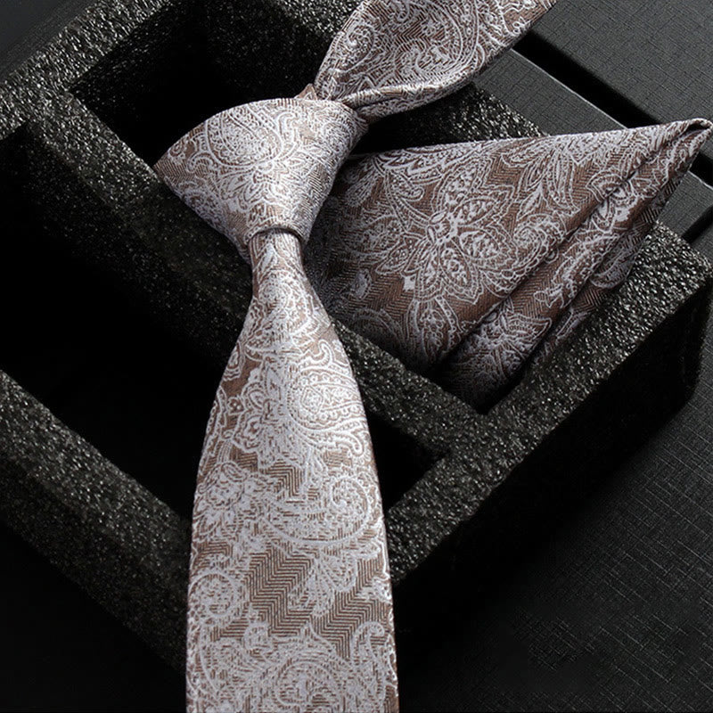 Ensemble de 2 pièces pour homme : cravate et pochette en tissu cachemire orné - Style n° 11 - image 13