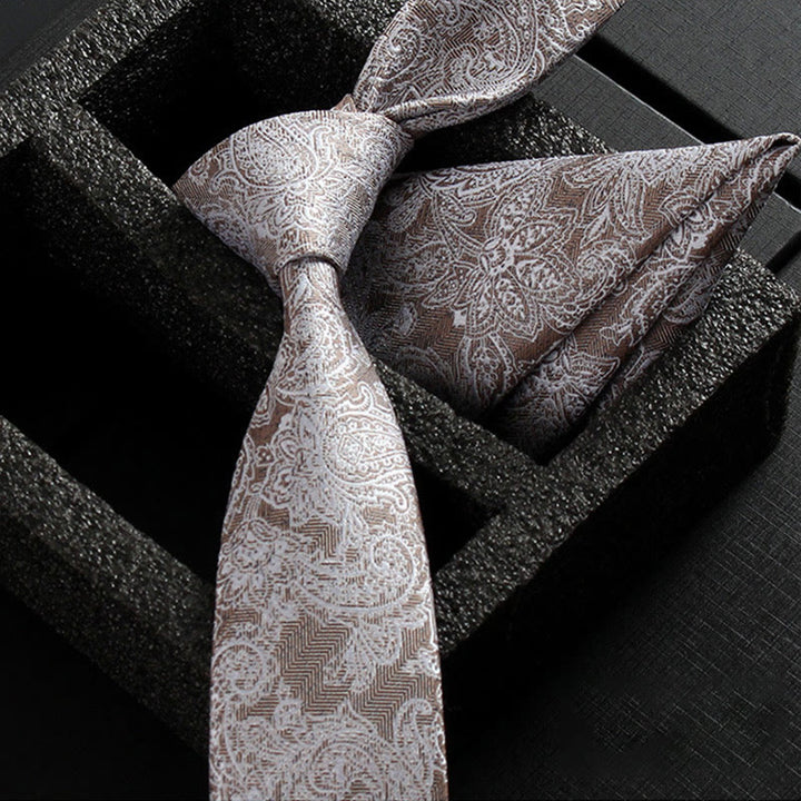 Ensemble de 2 pièces pour homme : cravate et pochette en tissu cachemire orné - Style n° 11 - image 13