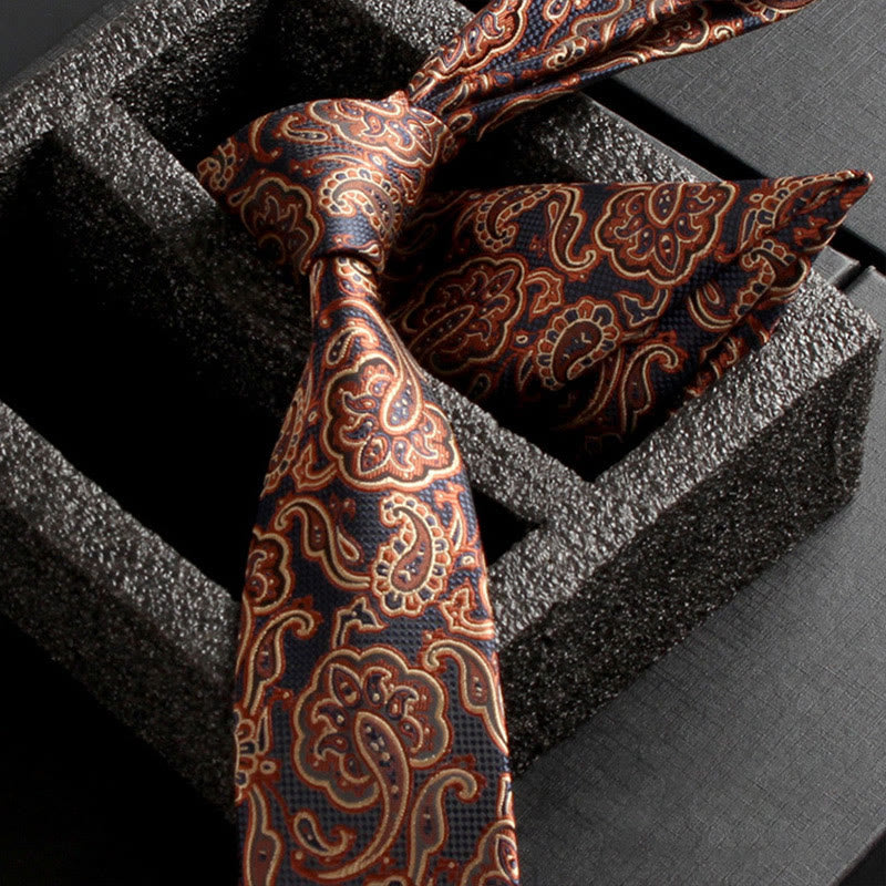 Ensemble de 2 pièces pour homme : cravate et pochette en tissu cachemire orné - Style n° 12 - image 14