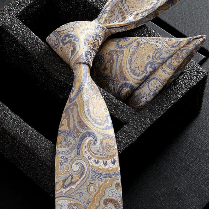 Ensemble de 2 pièces pour homme : cravate et pochette en tissu cachemire orné - Style n° 10 - image 12