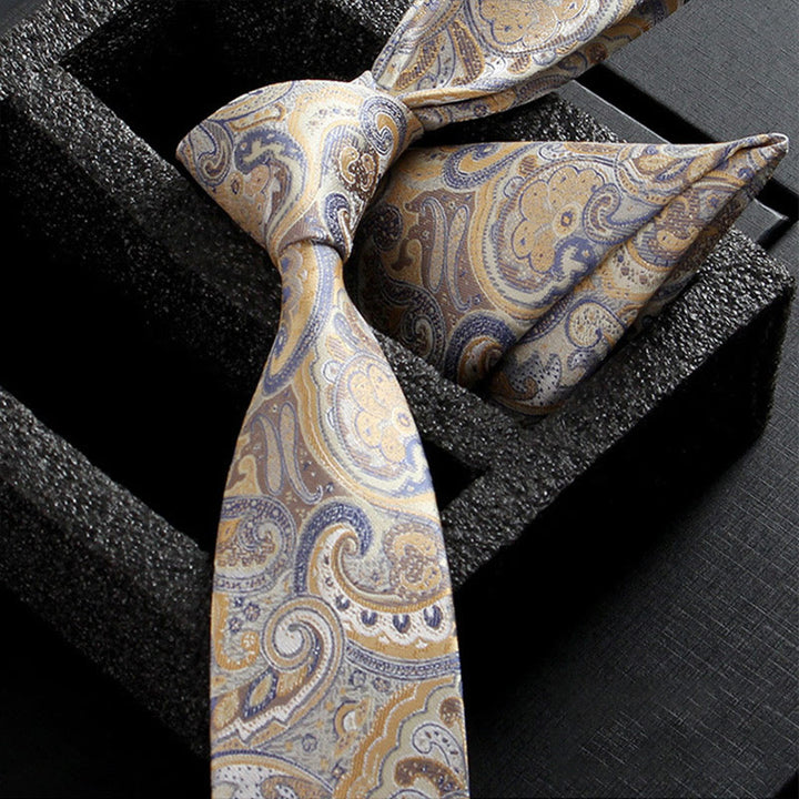 Ensemble de 2 pièces pour homme : cravate et pochette en tissu cachemire orné - Style n° 10 - image 12