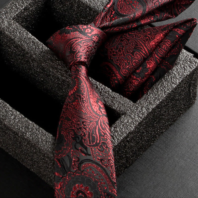 Ensemble de 2 pièces pour homme : cravate et pochette en tissu cachemire orné - Style n° 8 - image 10