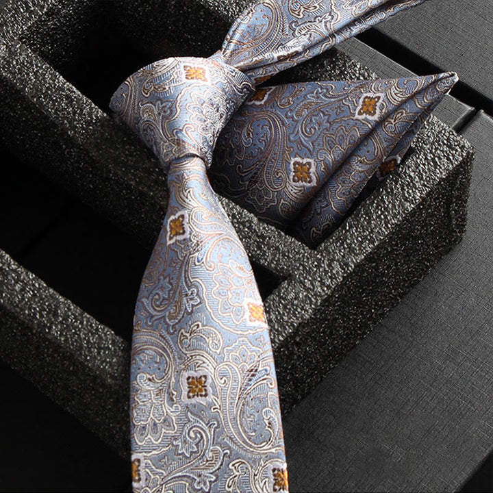 Ensemble de 2 pièces pour homme : cravate et pochette en tissu cachemire orné - Style n° 9 - image 11