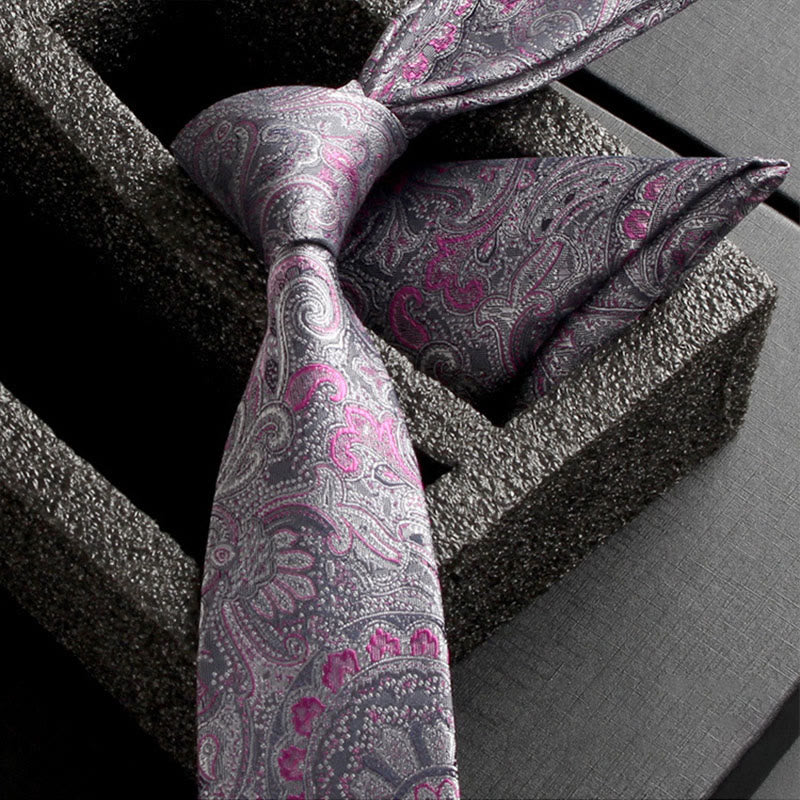 Ensemble de 2 pièces pour homme : cravate et pochette en tissu cachemire orné - Style n° 18 - image 20