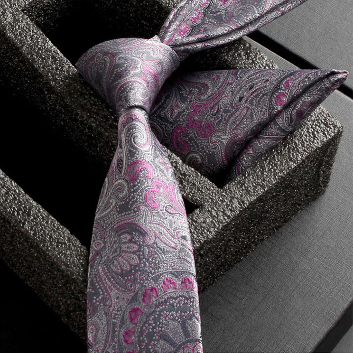 Ensemble de 2 pièces pour homme : cravate et pochette en tissu cachemire orné - Style n° 18 - image 20
