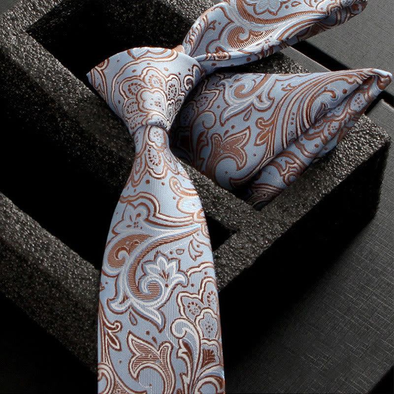 Ensemble de 2 pièces pour homme : cravate et pochette en tissu cachemire orné - Style n° 17 - image 19