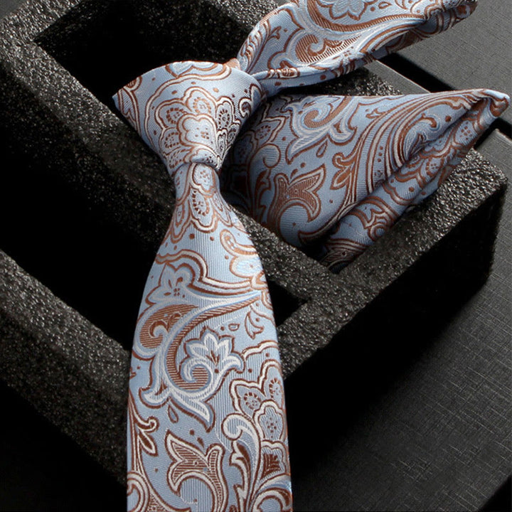 Ensemble de 2 pièces pour homme : cravate et pochette en tissu cachemire orné - Style n° 17 - image 19