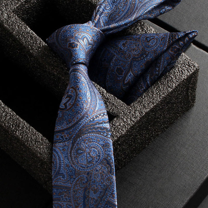 Ensemble de 2 pièces pour homme : cravate et pochette en tissu cachemire orné - Style n° 16 - image 18
