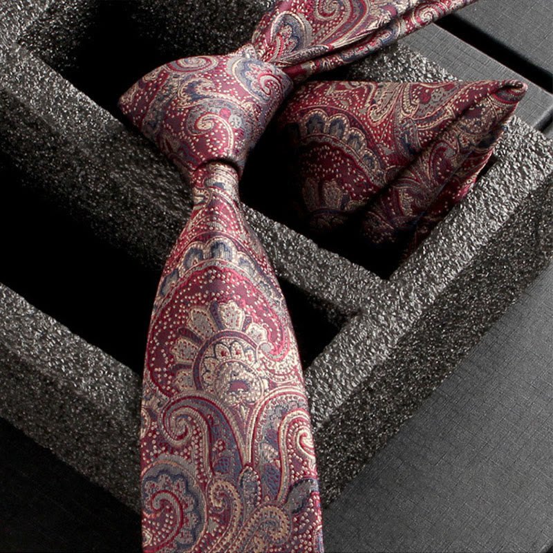 Ensemble de 2 pièces pour homme : cravate et pochette en tissu cachemire orné - Style n° 20 - image 22