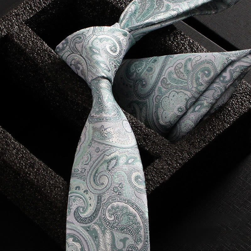 Ensemble de 2 pièces pour homme : cravate et pochette en tissu cachemire orné - Style n° 15 - image 17